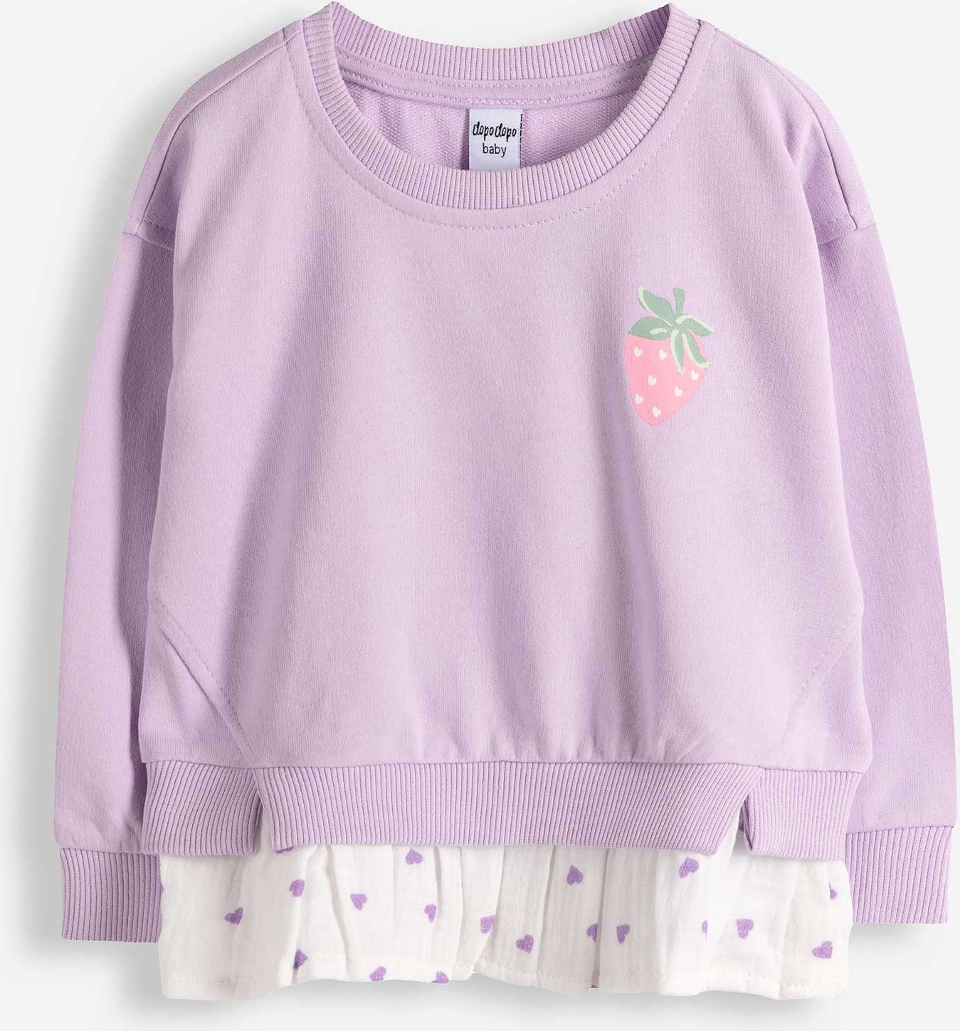 Sweatshirt - Material-Mix - lila