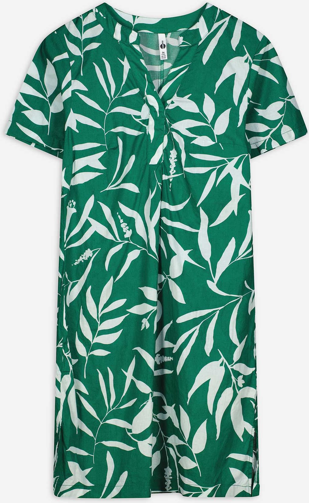 Kleid - Seitenschlitz - dunkelgrün