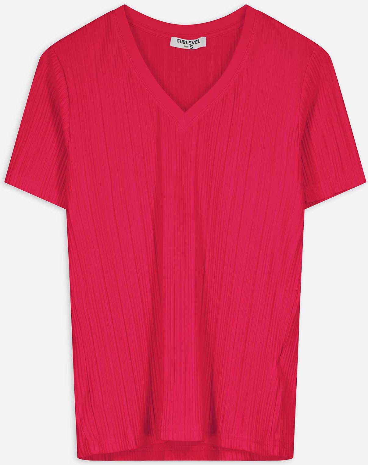 T-Shirt - Plisseefalten - pink