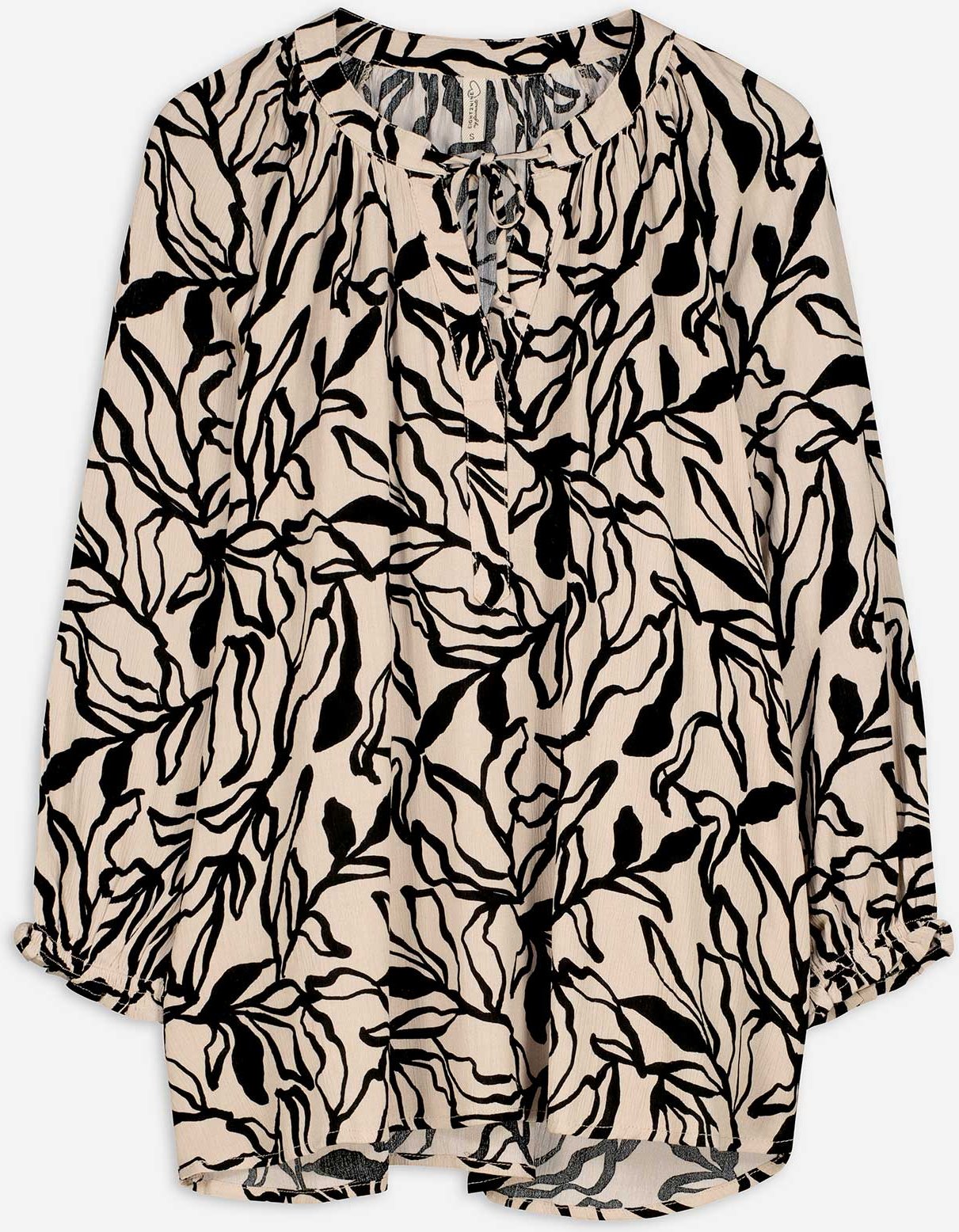 Thumbnail - Bluse - Allover-Print - beige