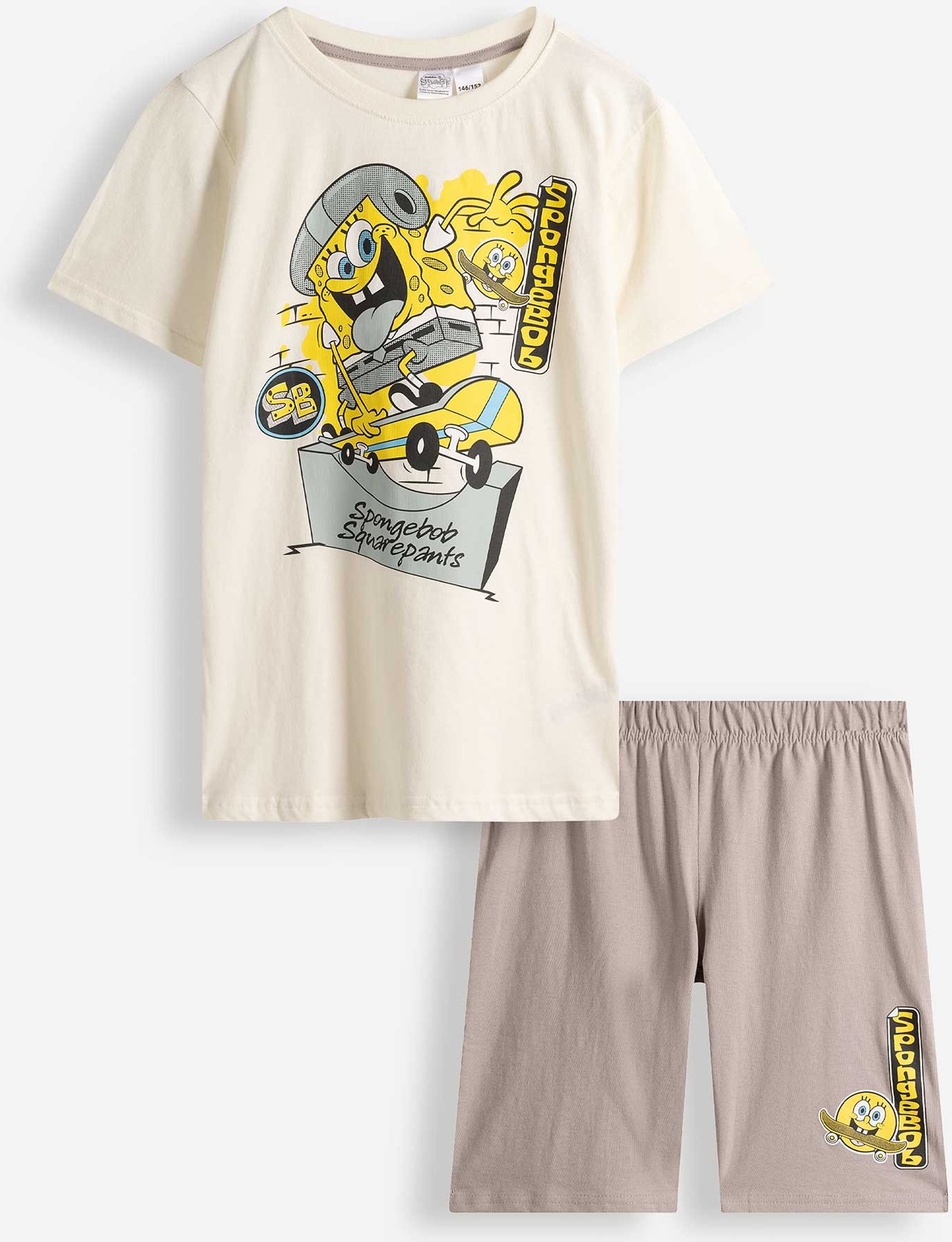 Pyjama Set aus Shirt und Shorts - SpongeBob - bronzefarben