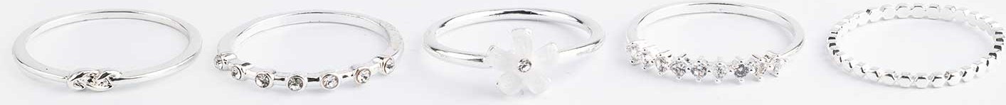 Ring - 5er-Pack - silberfarben