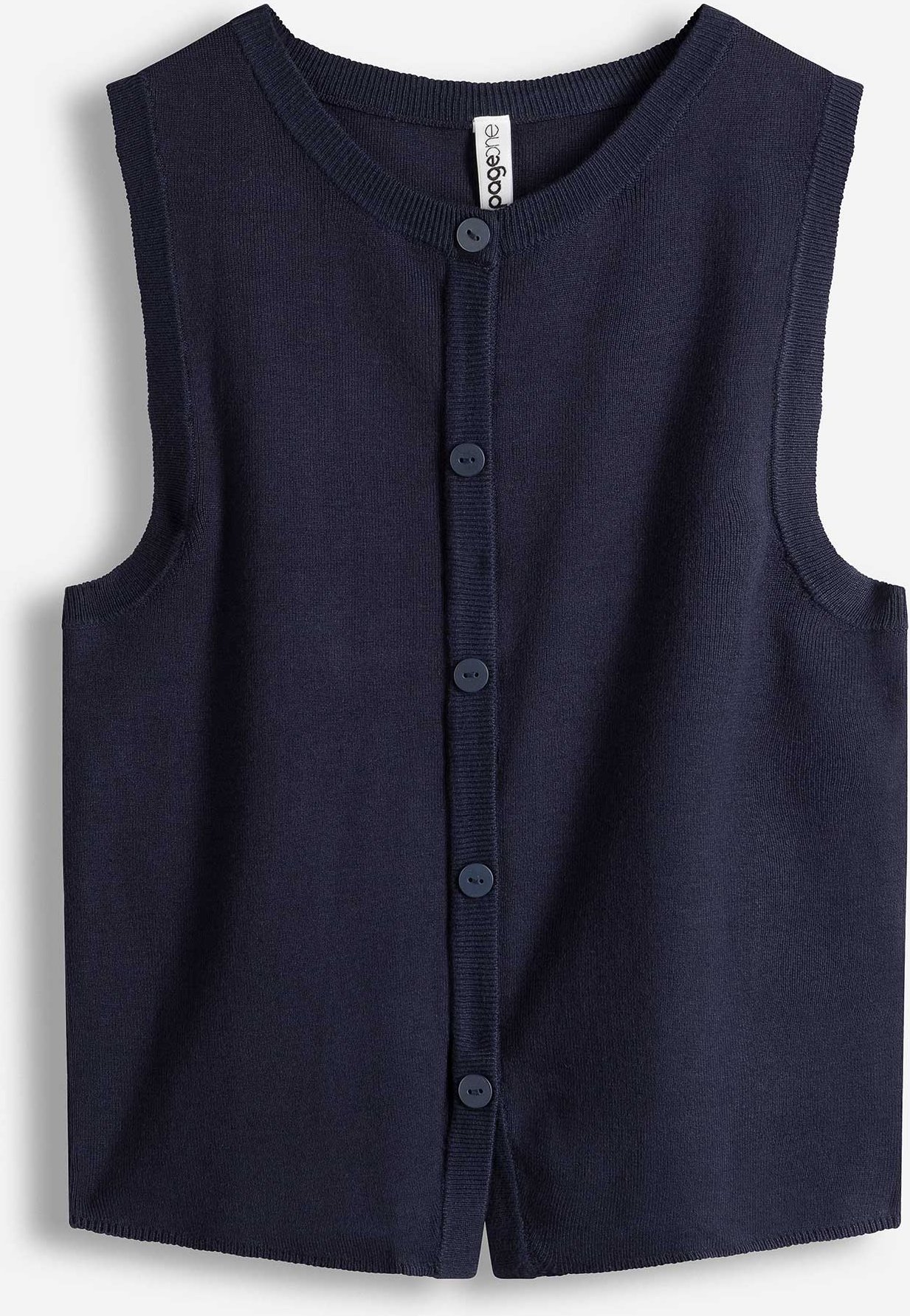 Stricktop - Knopfleiste - dunkelblau