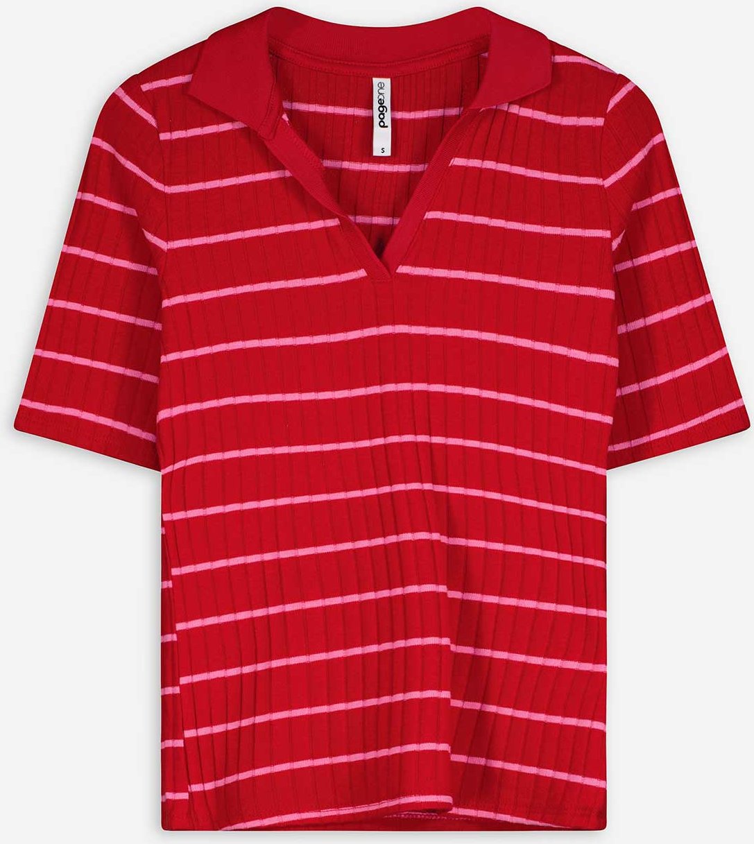 Poloshirt - Streifen - rot