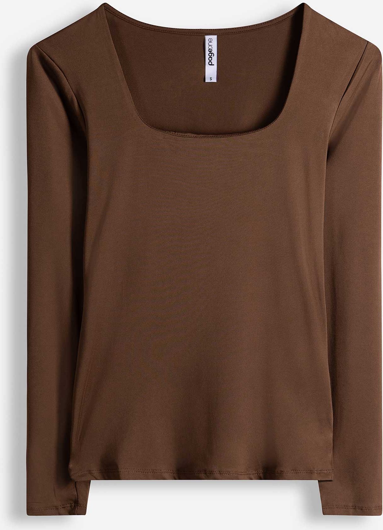 Langarmshirt - Slim Fit - braun