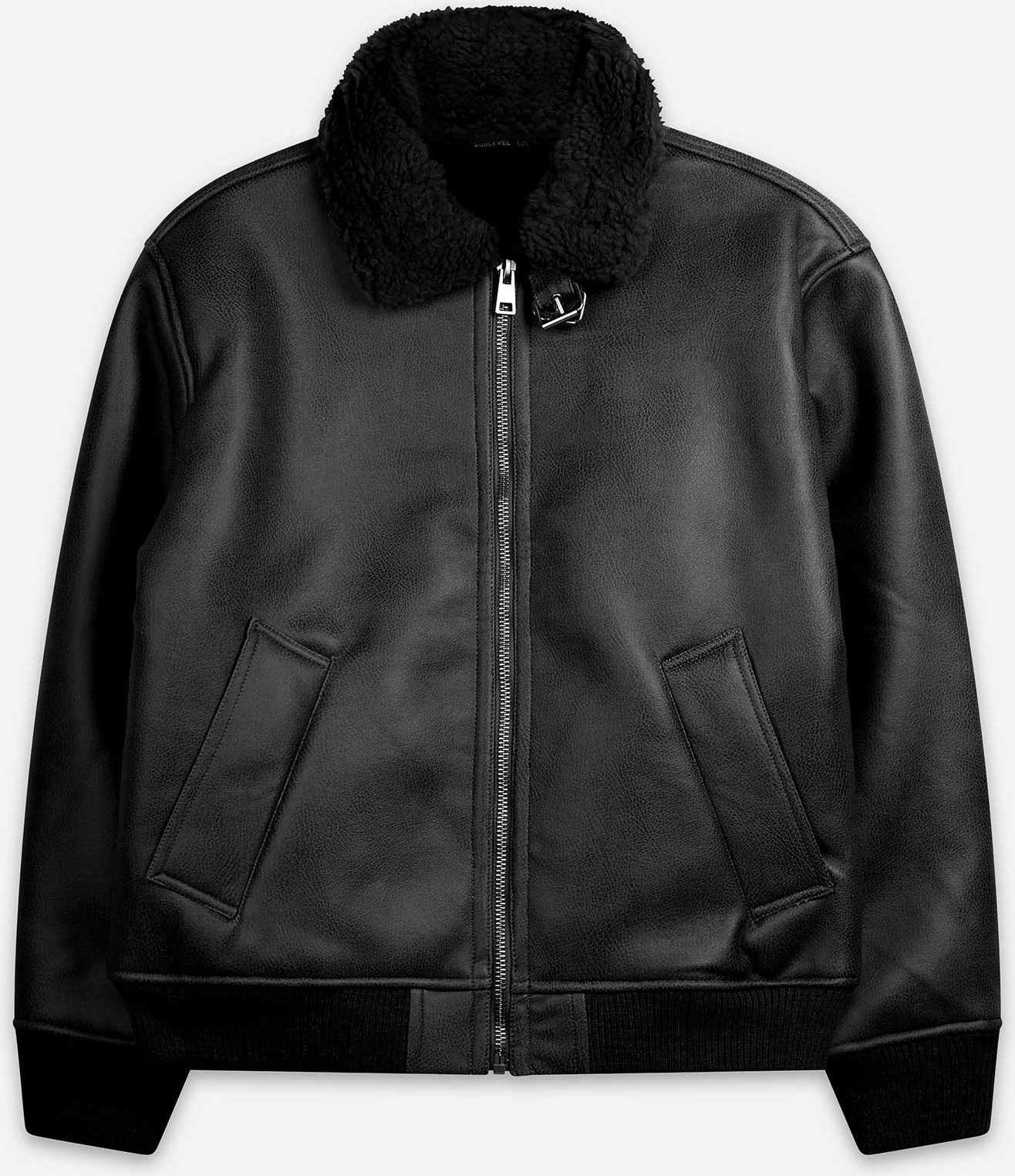 Bikerjacke - Bubikragen - schwarz