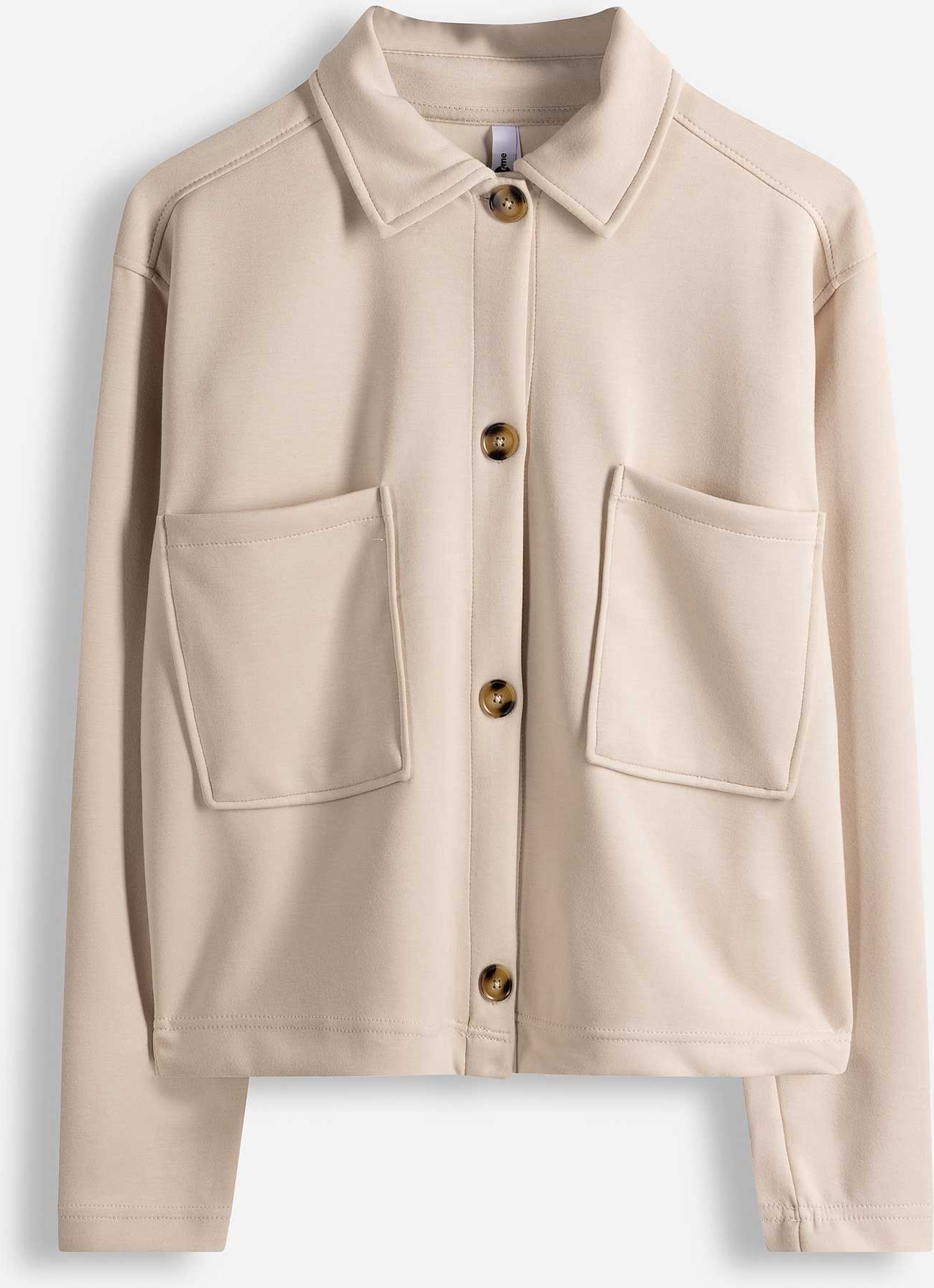 Sweatjacke - Knopfleiste - weiß