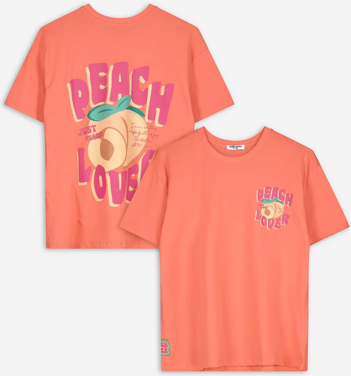 T-Shirt - Rückenprint - hellrot