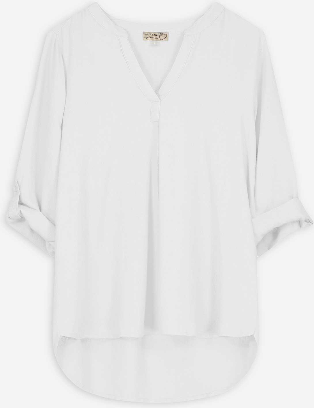 Blusenshirt - Leinen-Mix - weiß