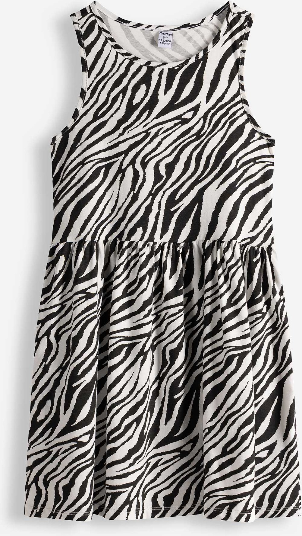 Kleid - Allover-Print - weiß