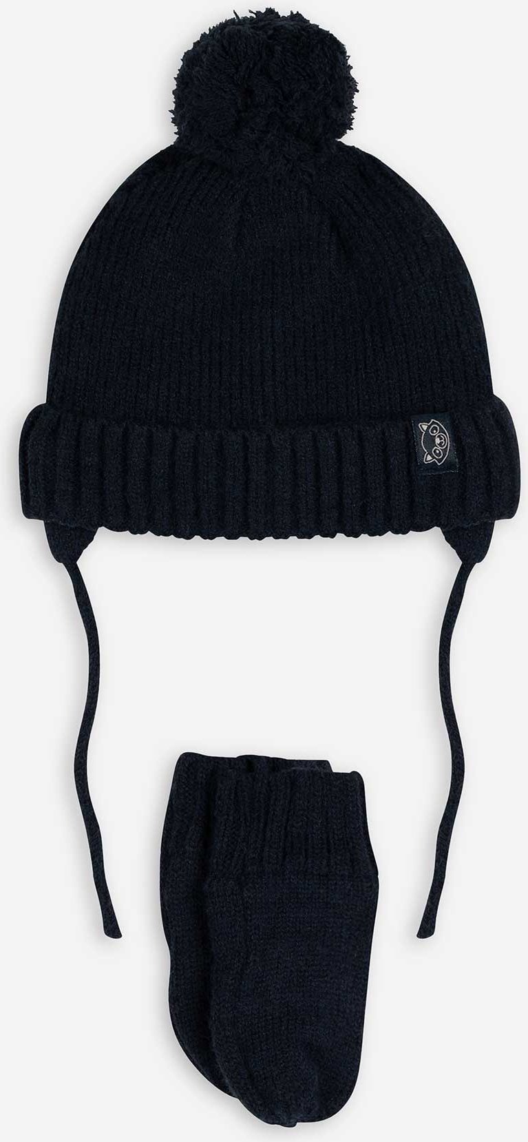 Set aus Mütze und Handschuhe - Fleecefutter - dunkelblau