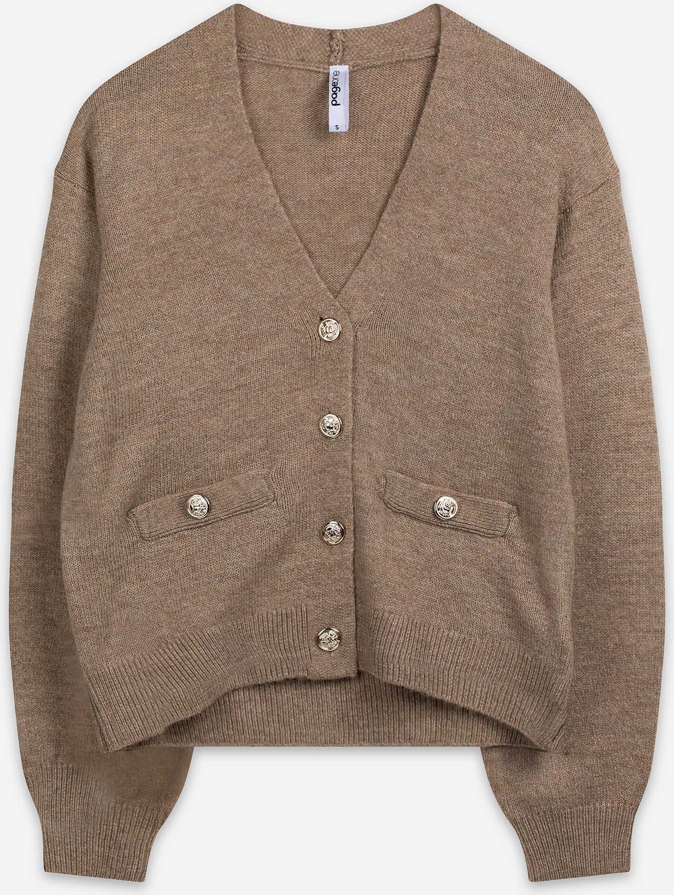 Cardigan - Knopfleiste - hellbraun