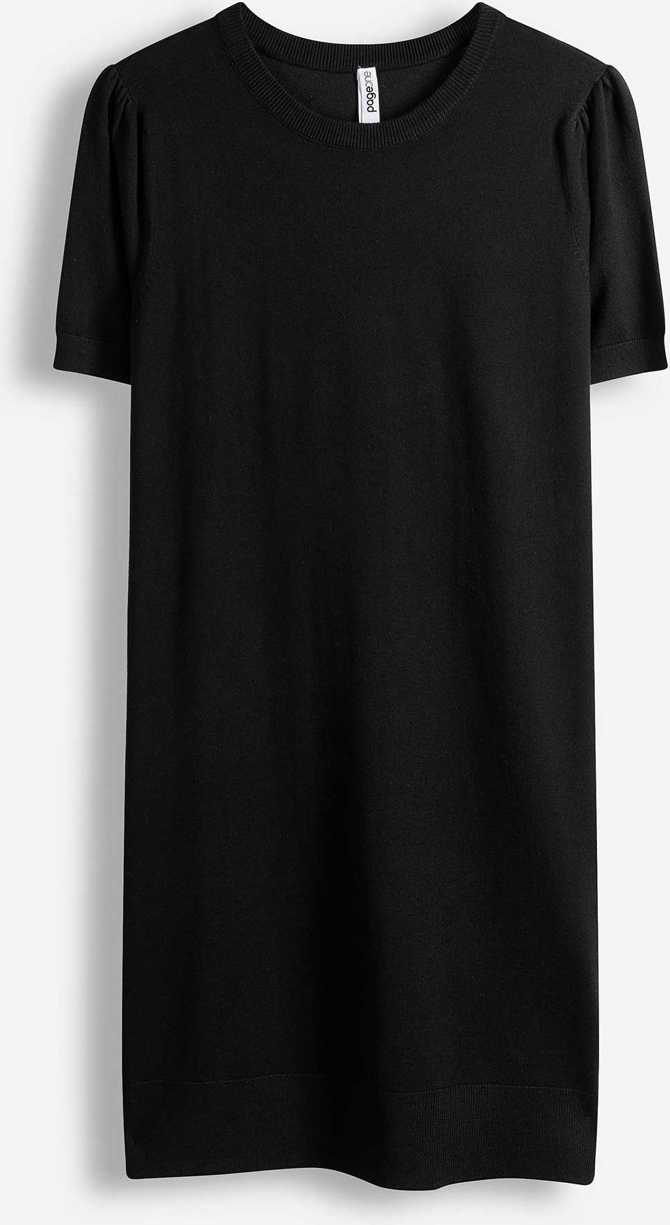 Strickkleid - Kurze Ärmel - schwarz