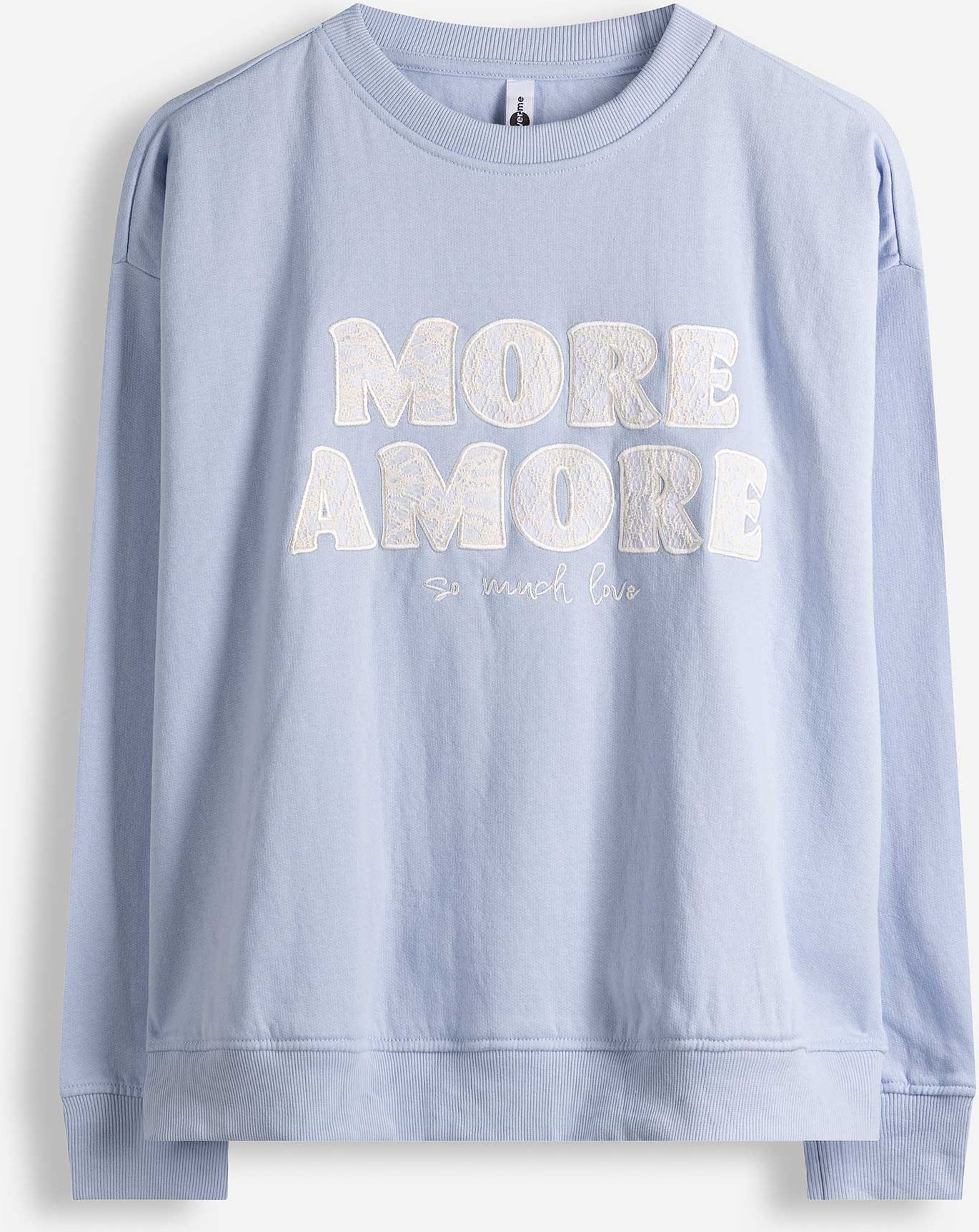 Sweatshirt - Applikation - hellblau