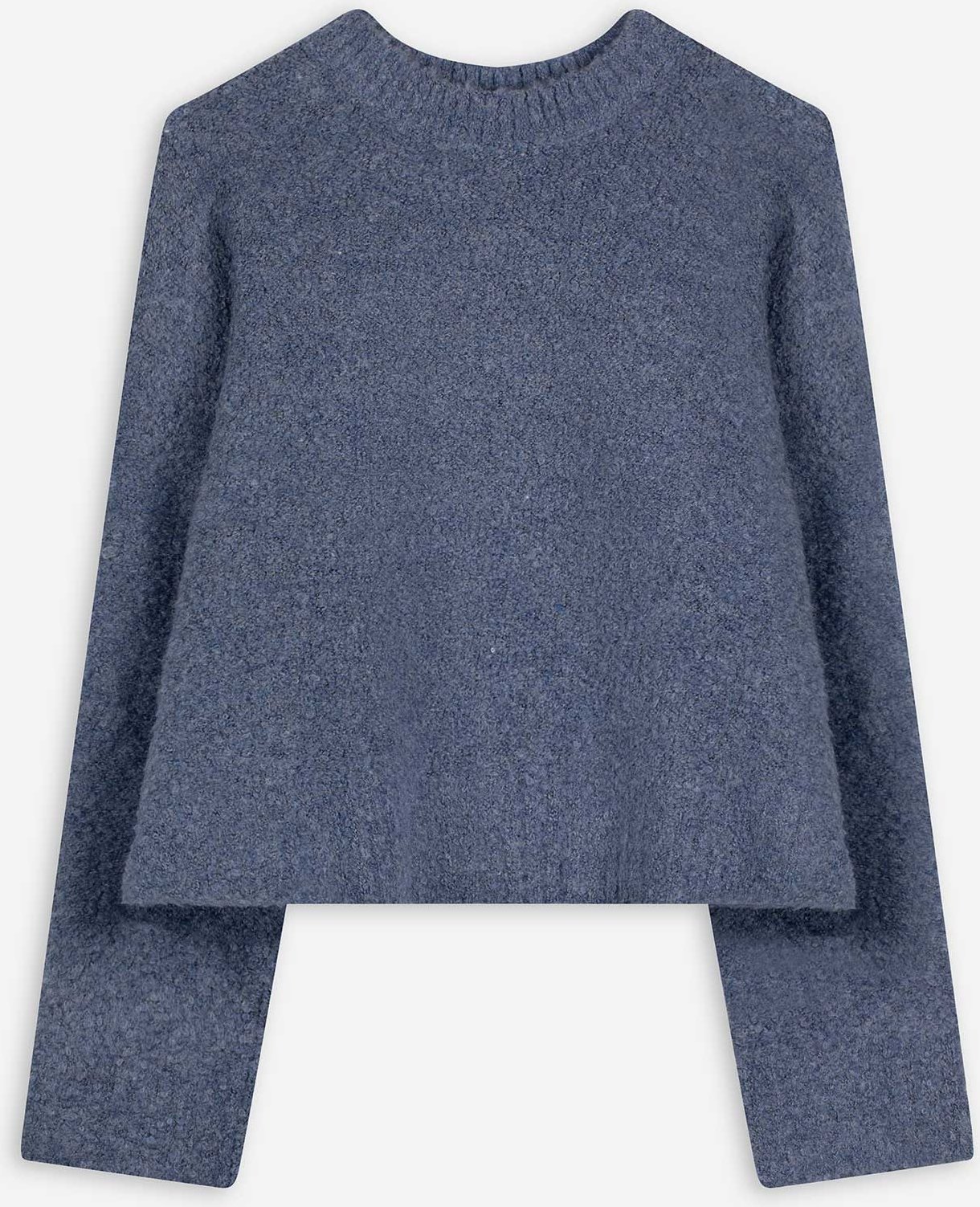 Strickpullover - Überschnittene Schultern - blau