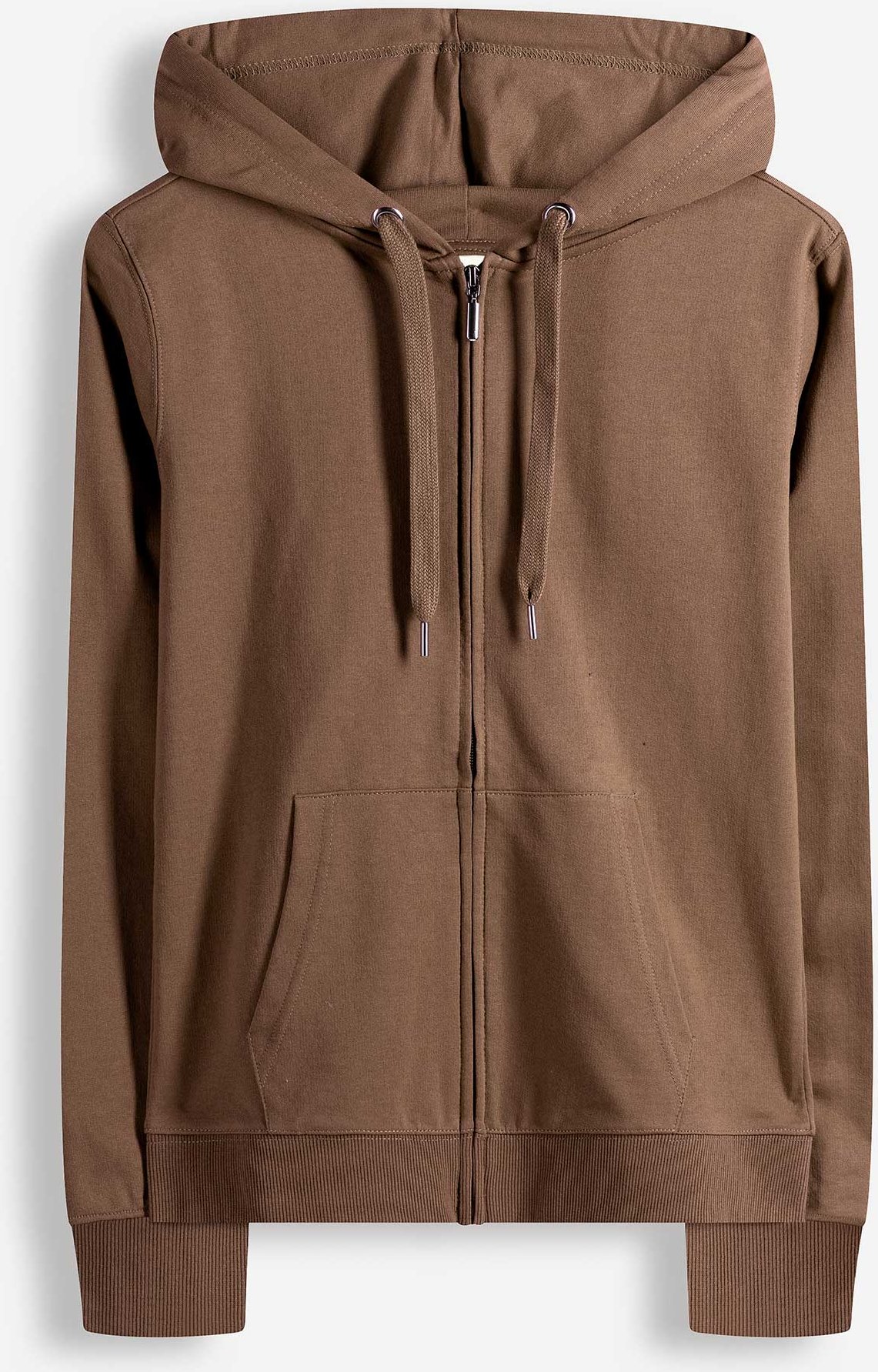 Sweatjacke - Kapuze mit Tunnelzug - braun