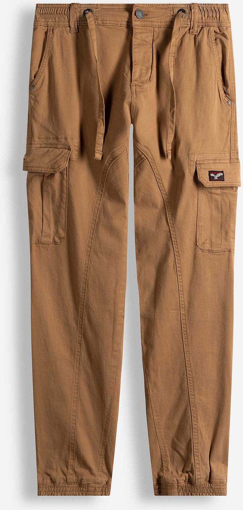 Cargohose - Knopf- und Reißverschluss - hellbraun