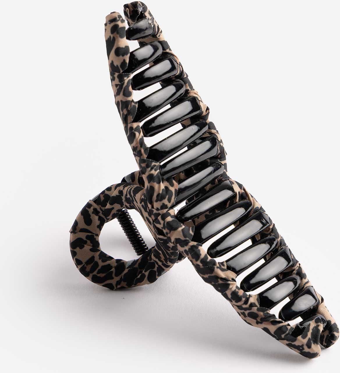 Haarklammer - Leopardenmuster - schwarz