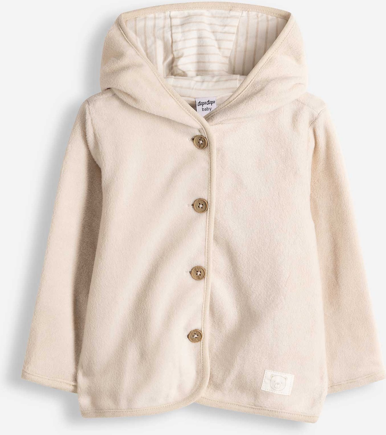 Sweatjacke - Fleece - weiß