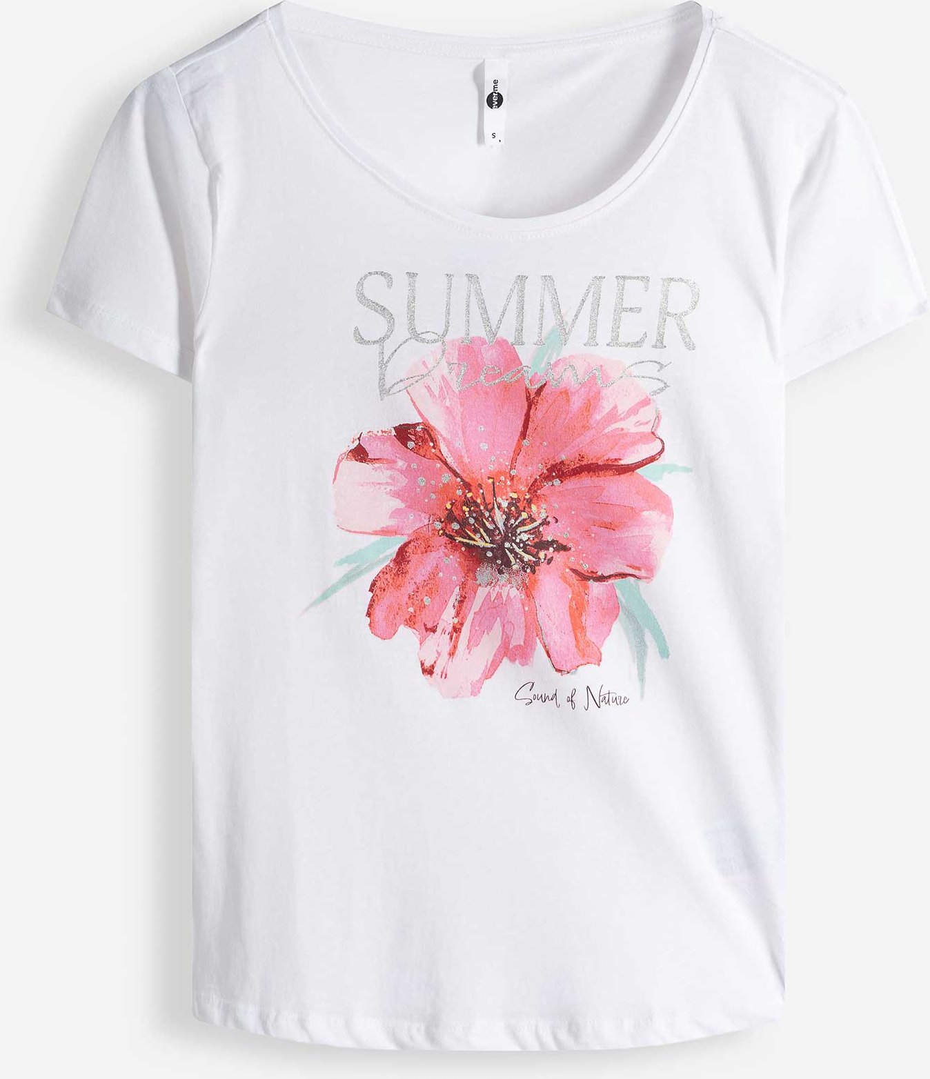 T-Shirt - Glitzerprint - weiß