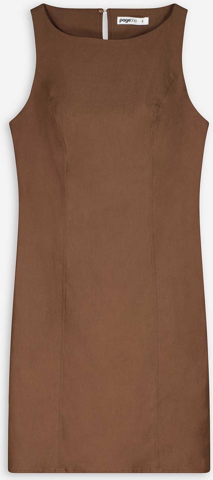 Kleid - Ärmellos - hellbraun