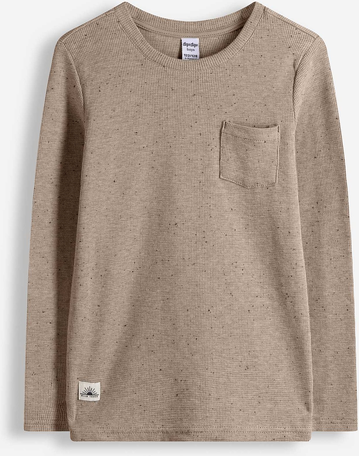 Langarmshirt - Waffelstruktur - hellbraun