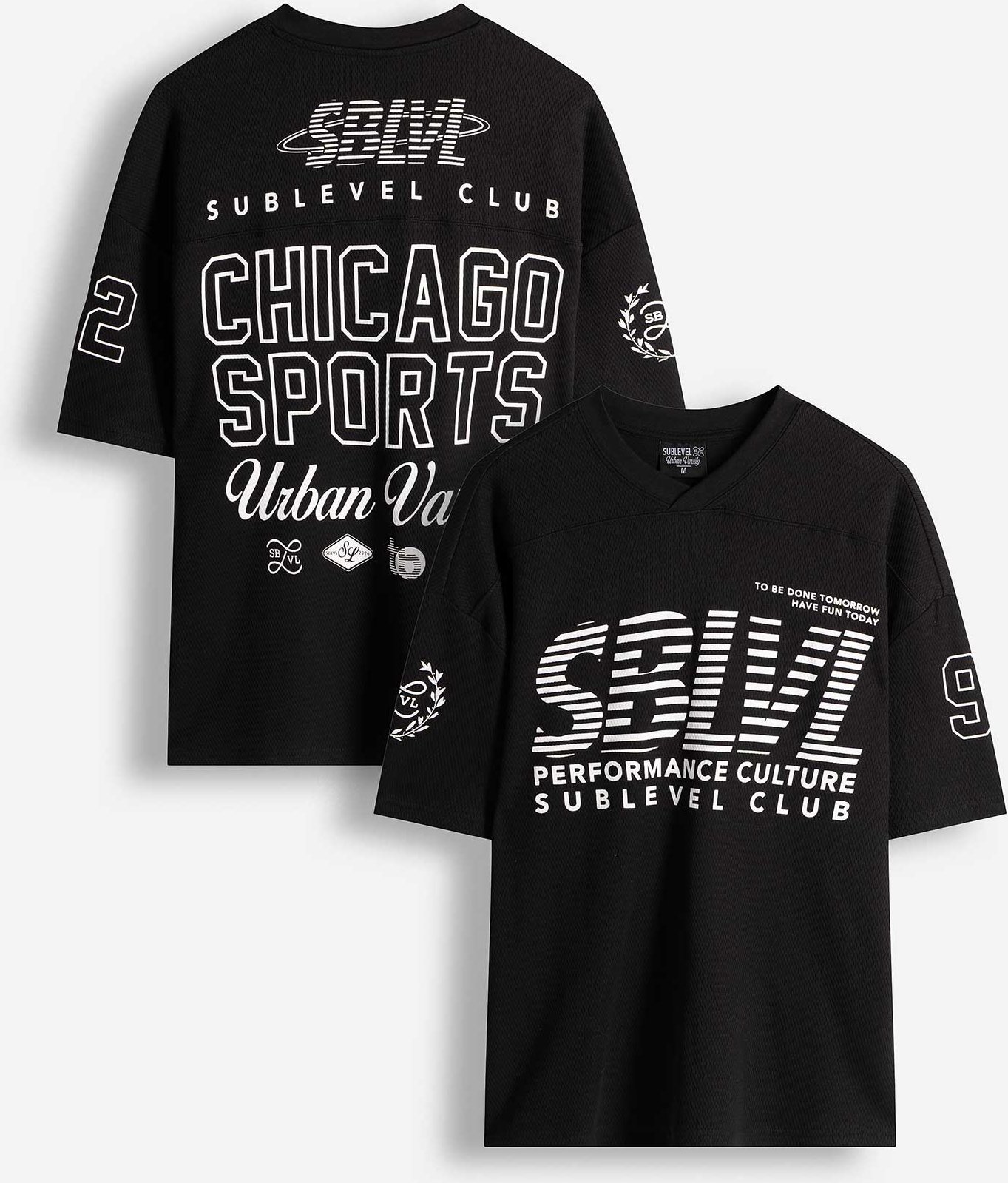 T-Shirt - V-Ausschnitt - schwarz