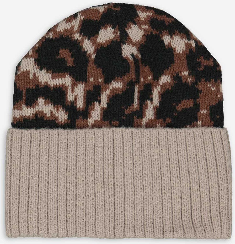 Mütze - Leopardenmuster - beige
