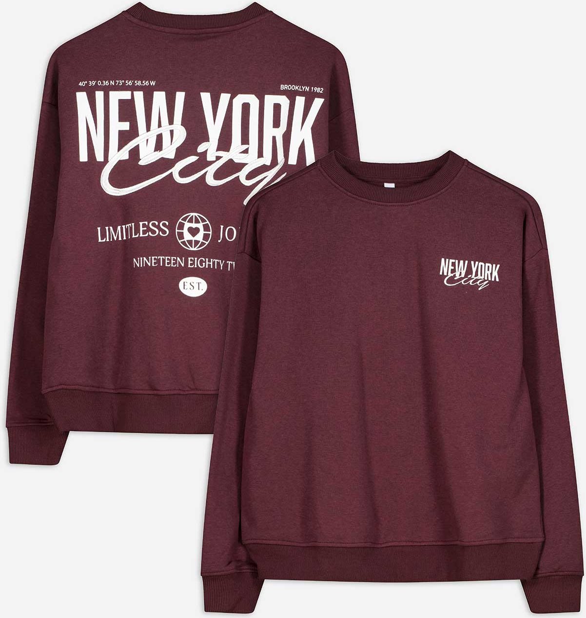 Thumbnail - Sweatshirt - Rückenprint - dunkellila