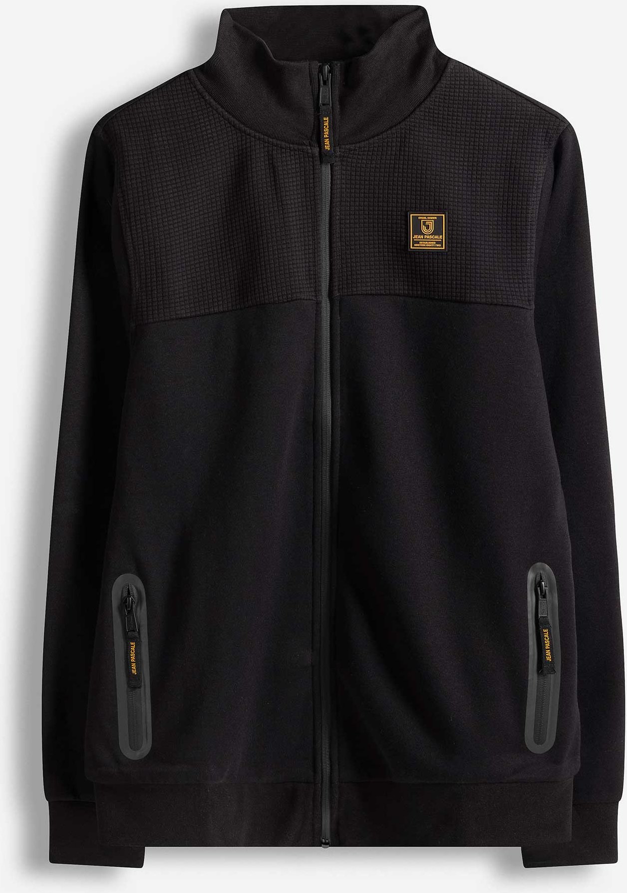 Sweatjacke - Stehkragen - schwarz