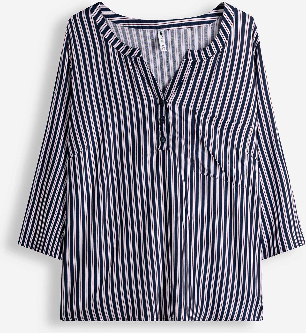 Bluse - Allover-Muster - dunkelblau