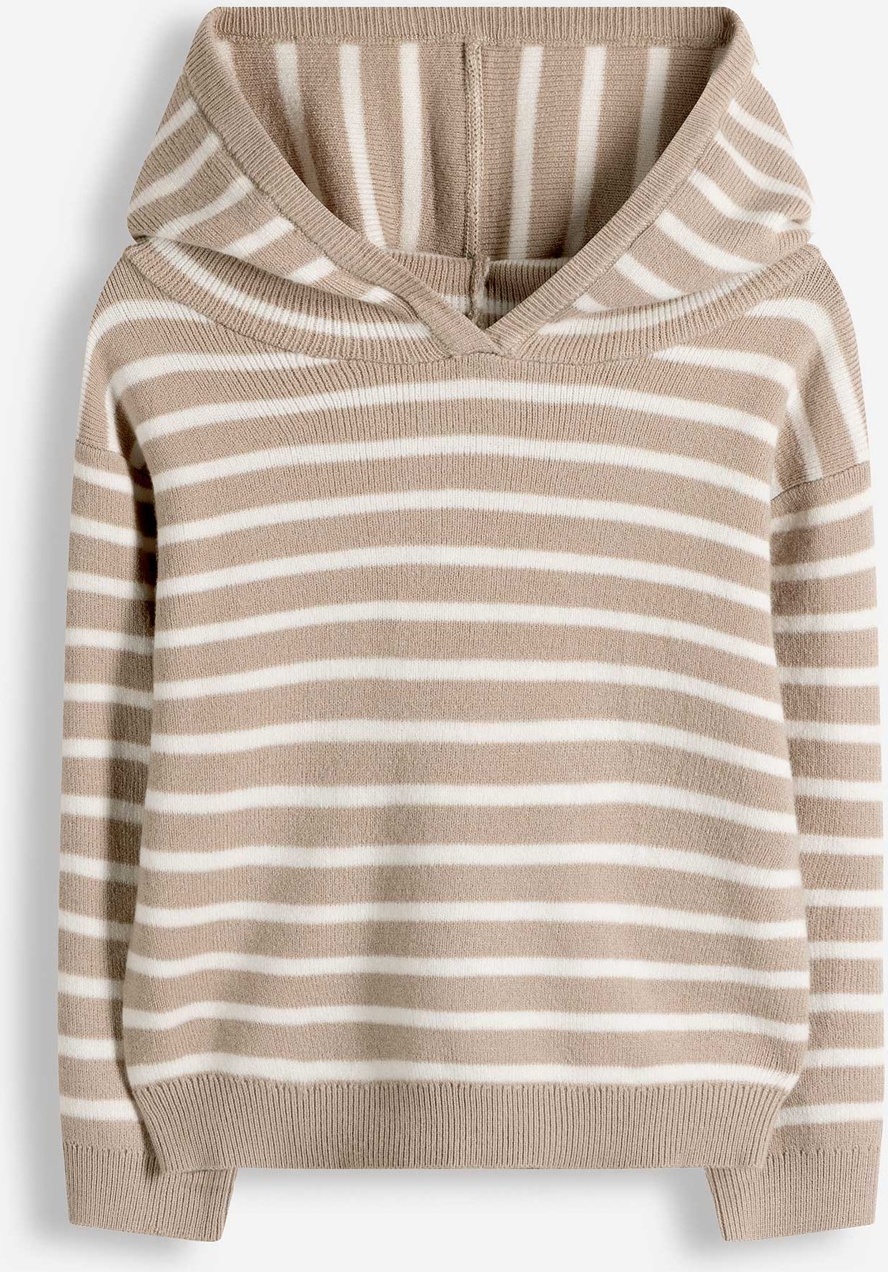 Hoodie - Feinstrick - beige