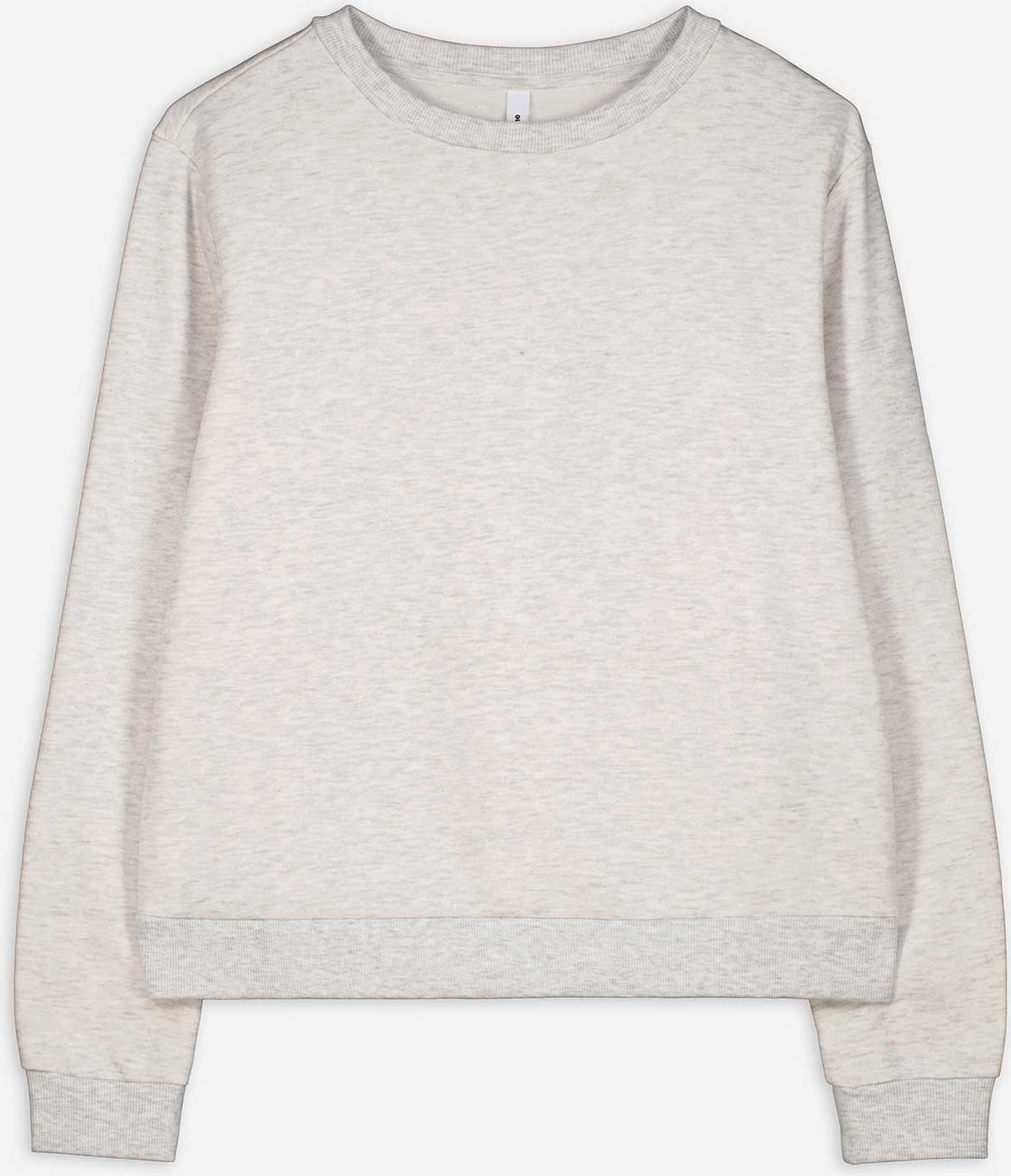 Sweatshirt - Rundhals-Ausschnitt - hellgrau