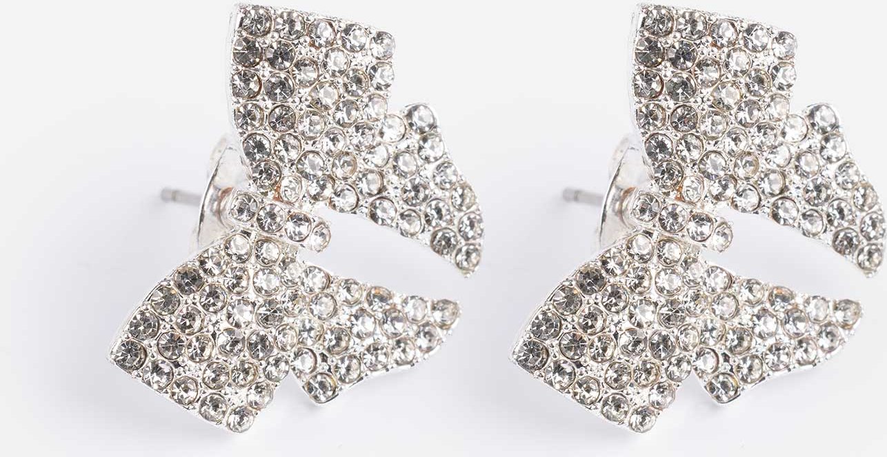 Ohrringe - Schleifen - silberfarben