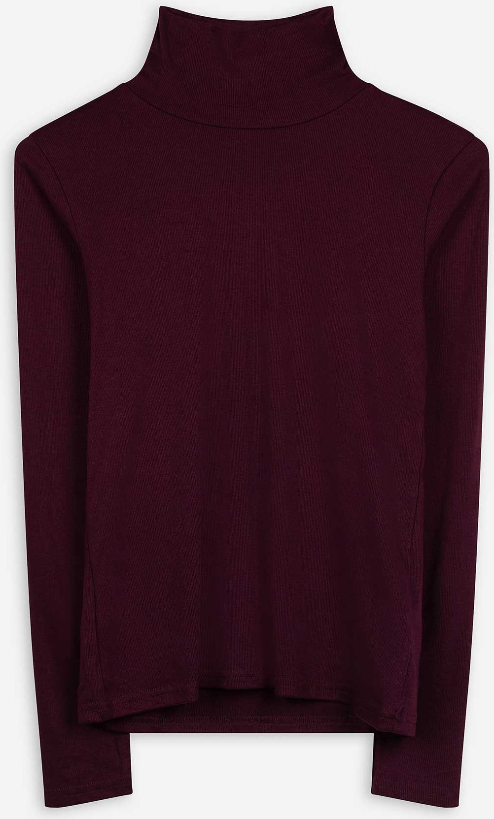 Langarmshirt - Rollkragen - dunkellila