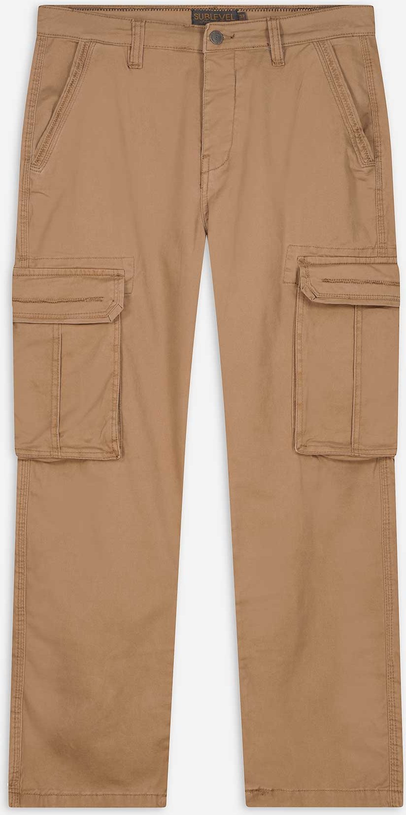 Cargohose - Straight Fit - braun