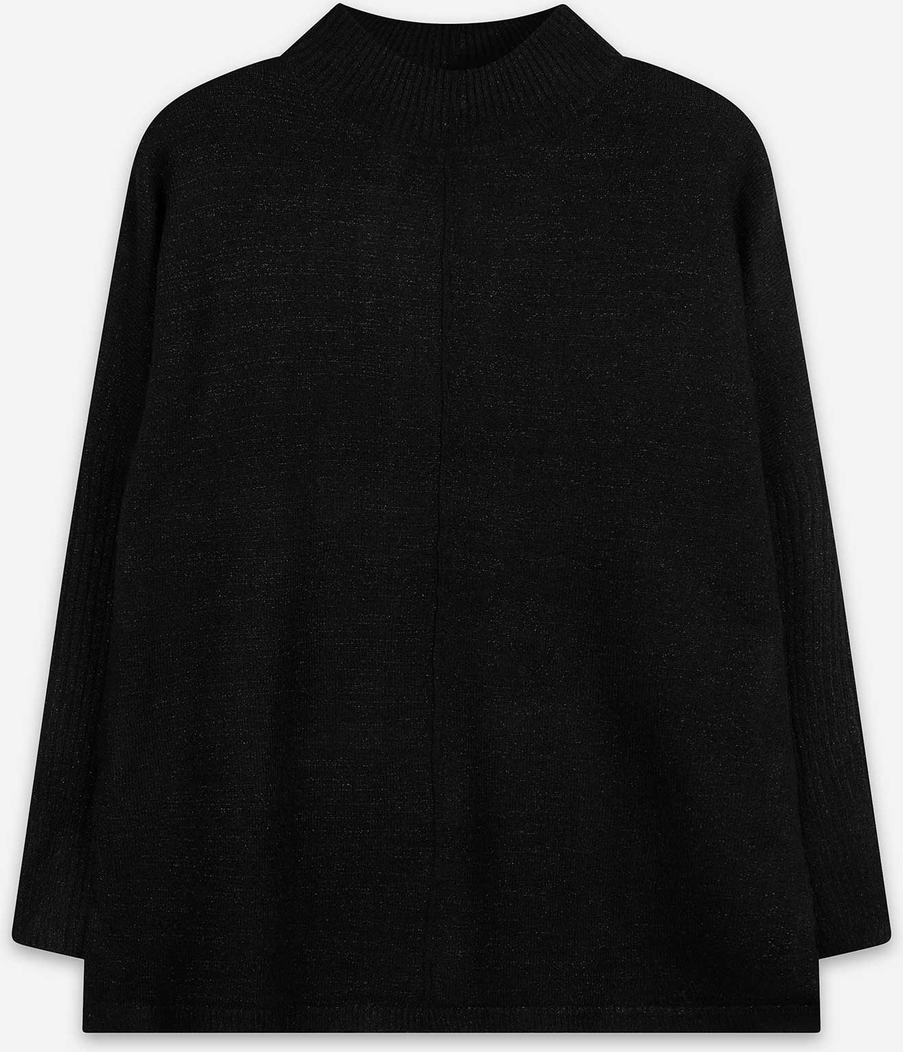 Longpullover - Seitenschlitz - schwarz