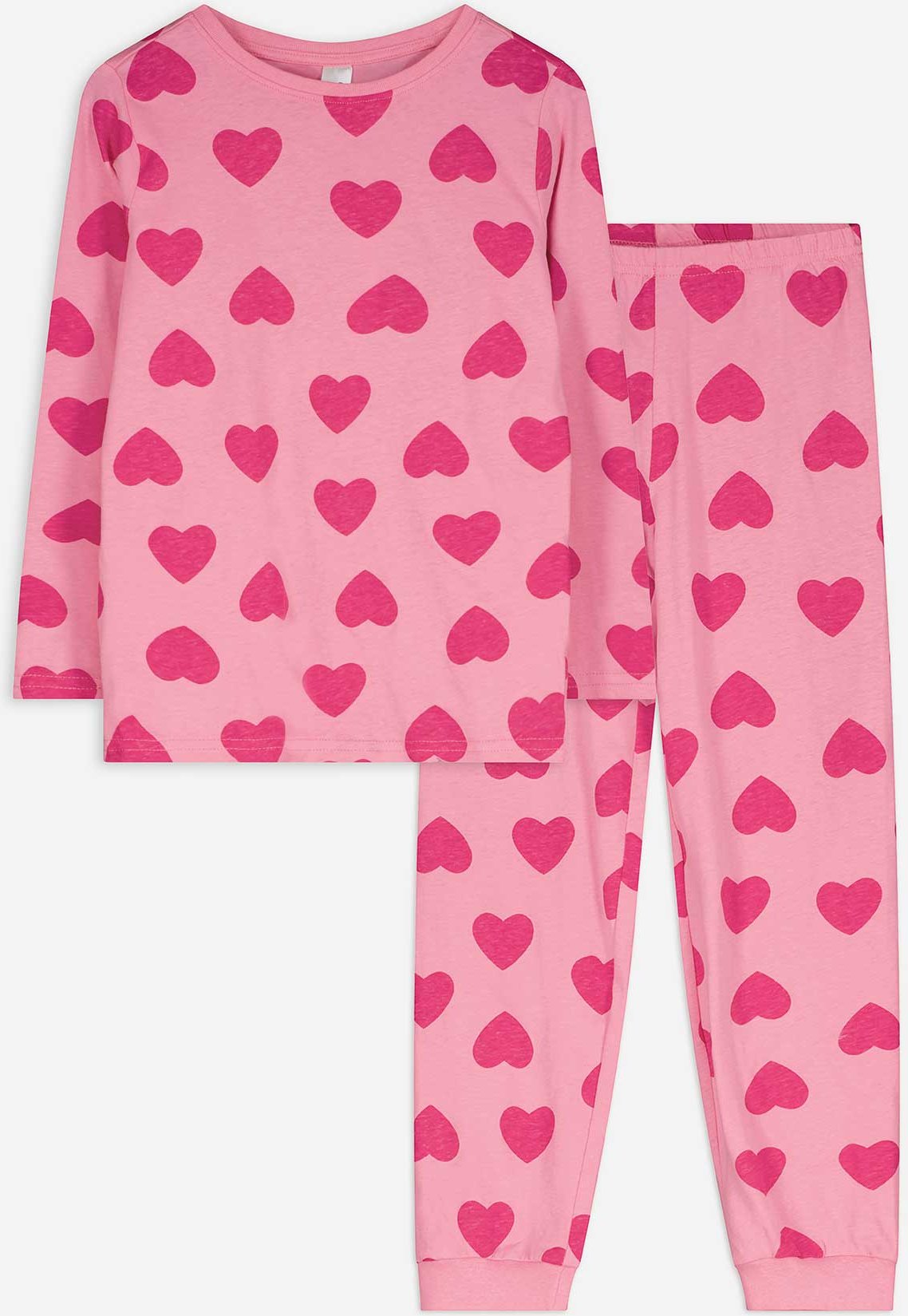 Thumbnail - Pyjama Set aus Sweatshirt und Hose - Mustermix - pink