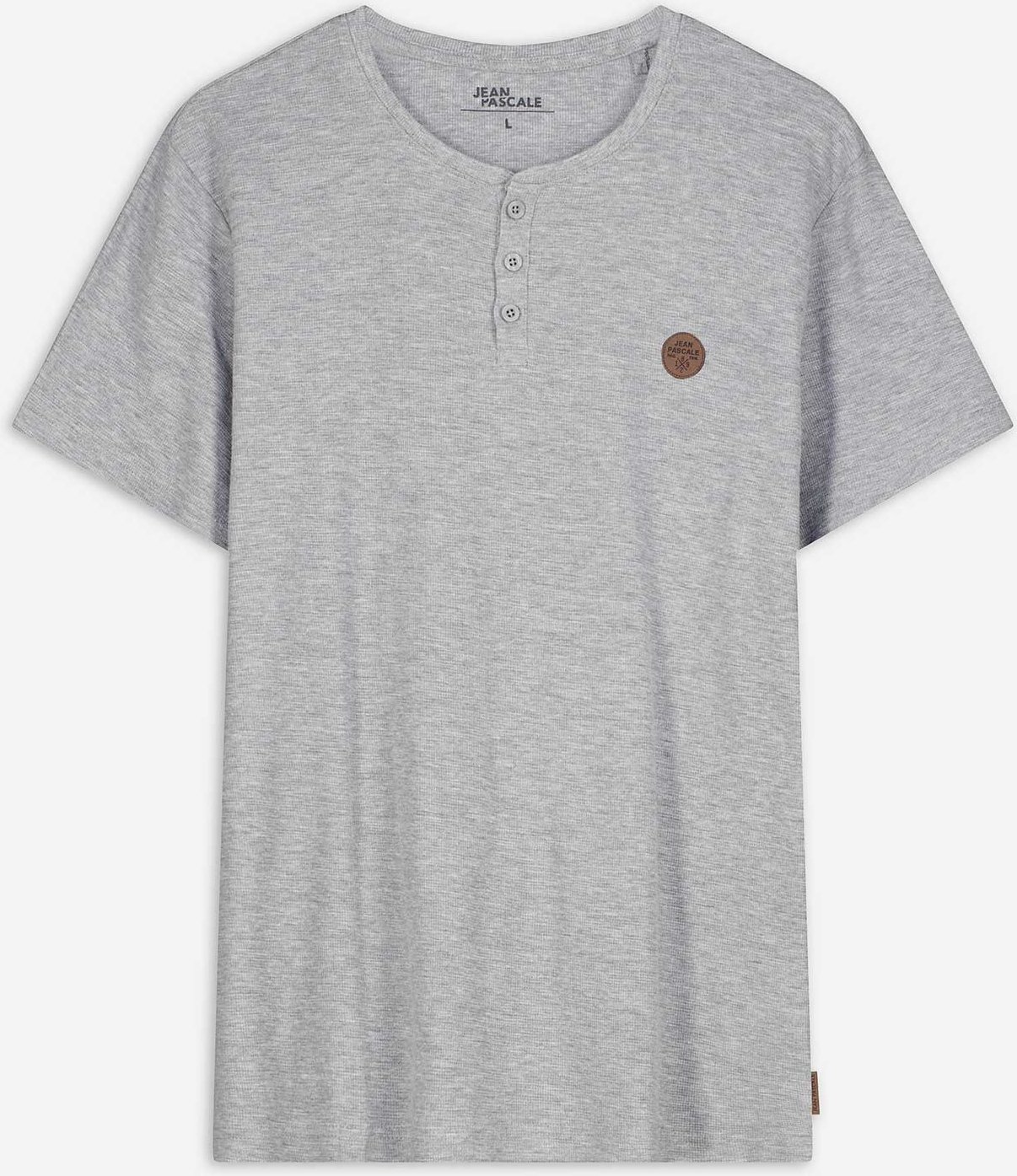 T-Shirt - Knopfleiste - grau