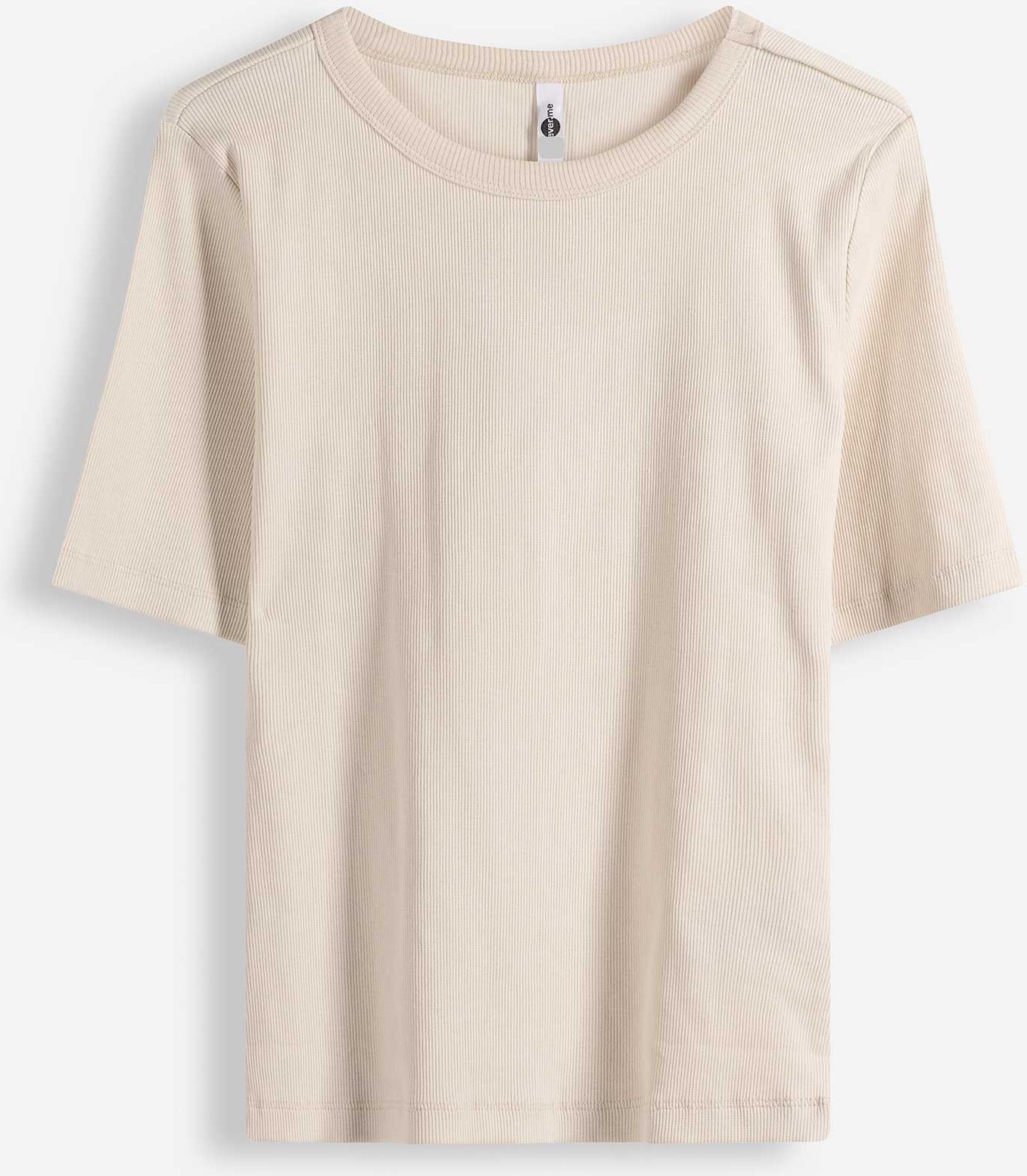 T-Shirt - Rippenstruktur - weiß