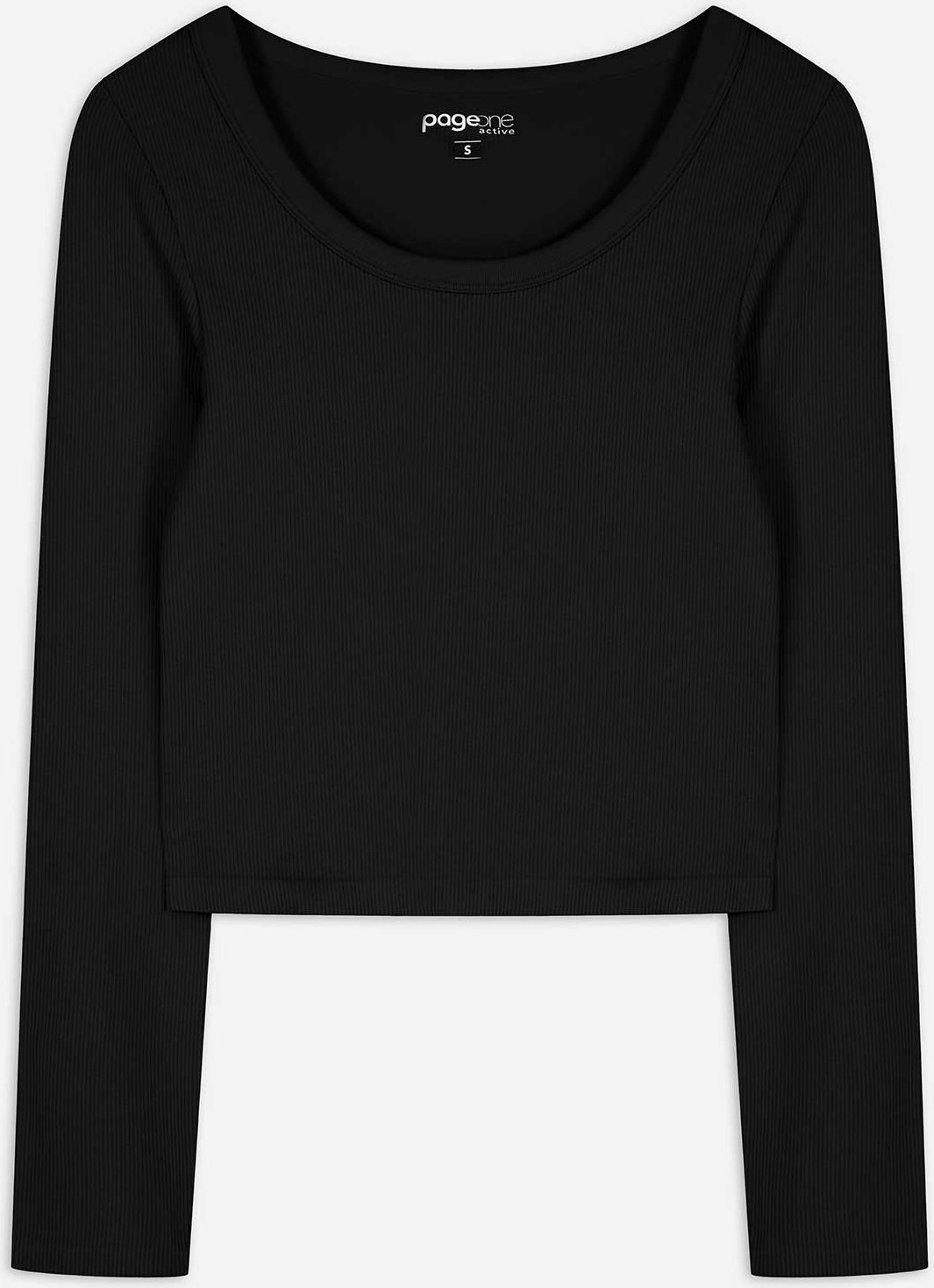Thumbnail - Cropped Shirt - Rippenstruktur - schwarz