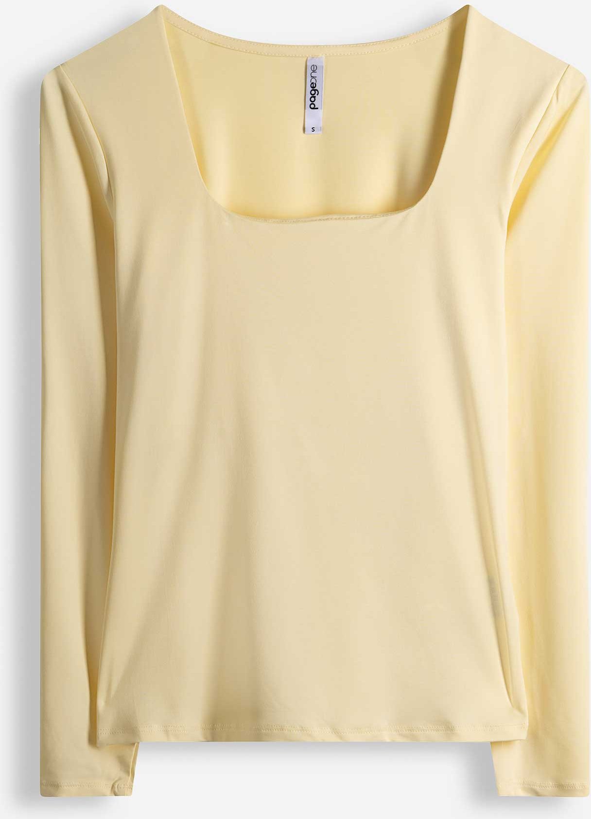 Langarmshirt - Slim Fit - hellgelb