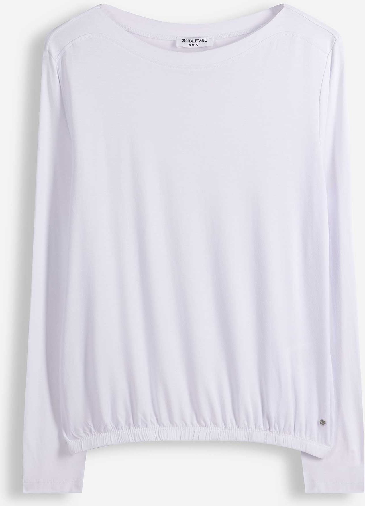 Langarmshirt - einfarbig - weiß