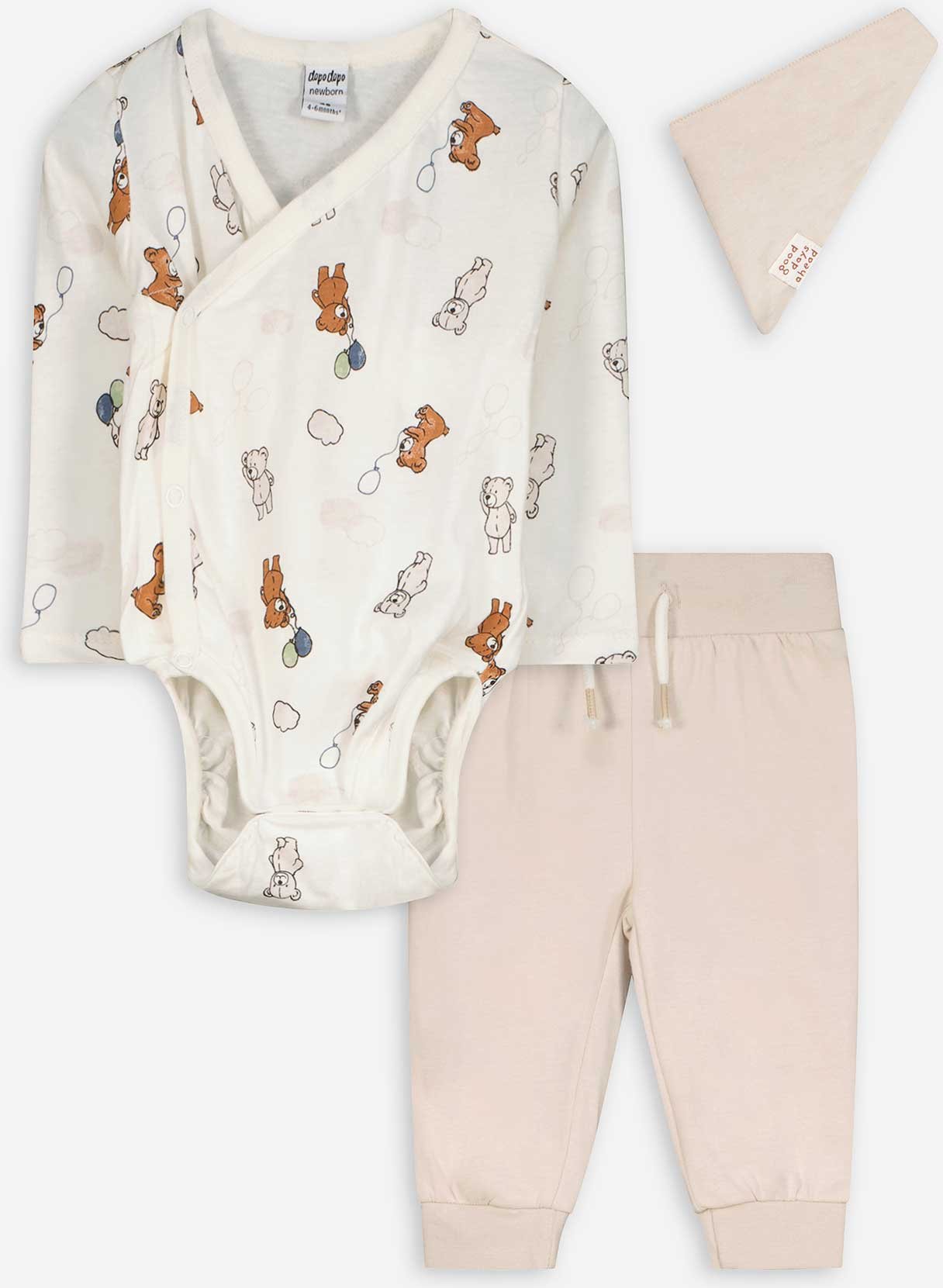 Set aus Body Hose und Lätzchen - Baumwolle - weiß