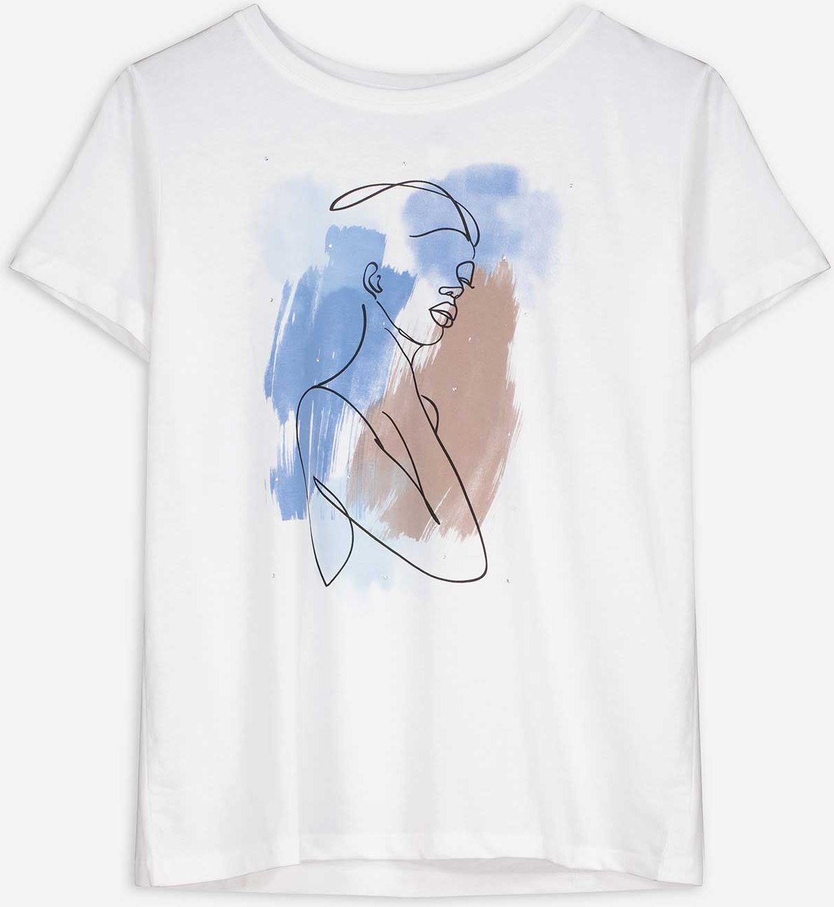 T-Shirt - Zierperlen - weiß