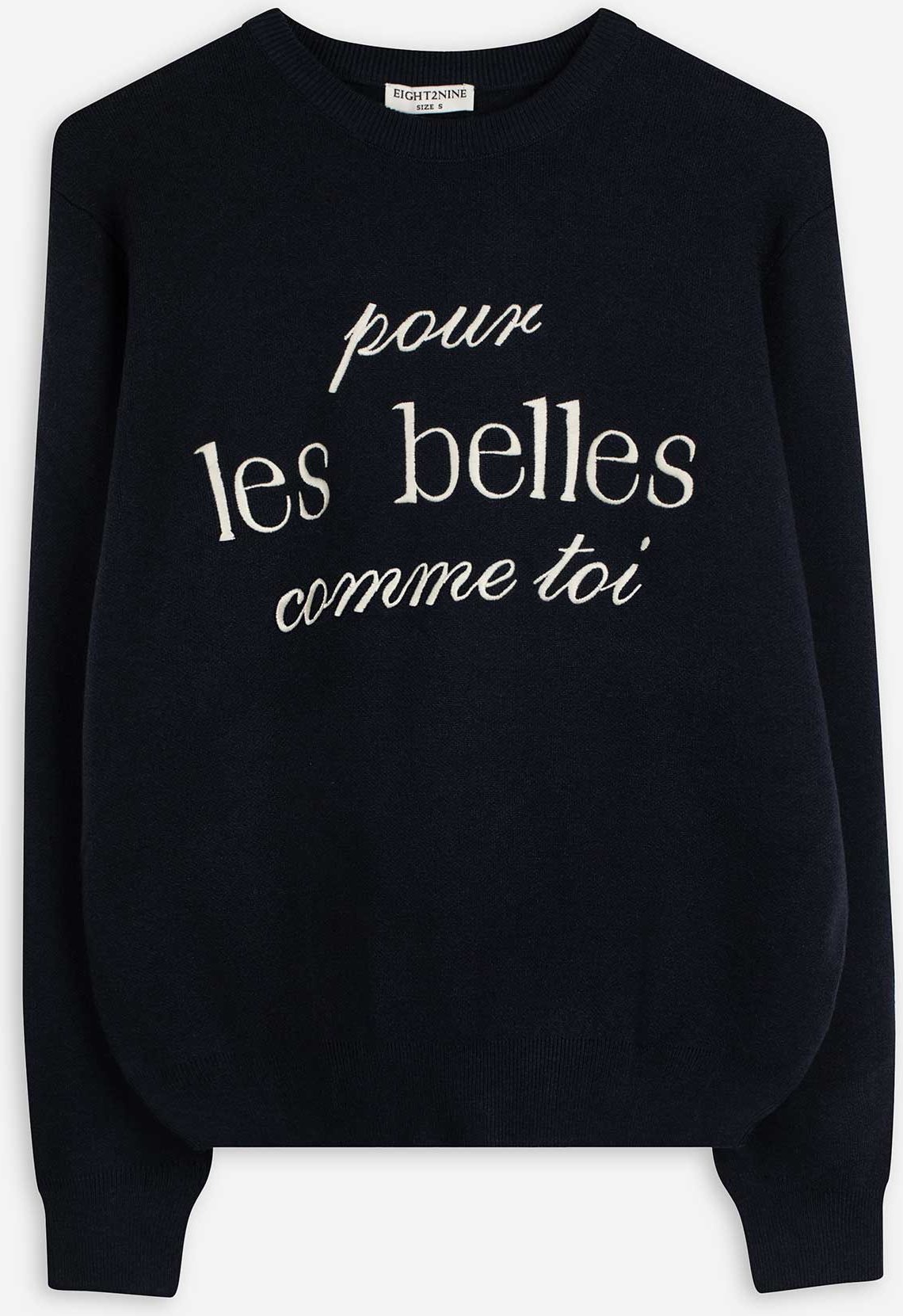 Strickpullover - Stickerei - dunkelblau