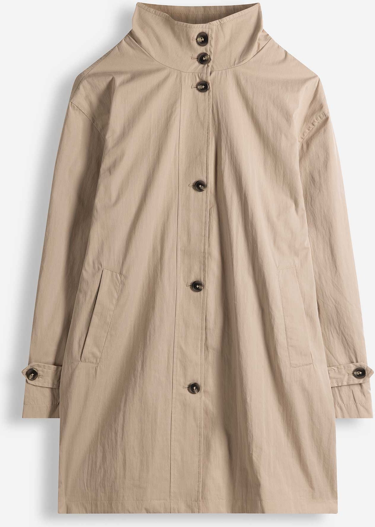 Mantel - Baumwoll-Mix - hellbraun