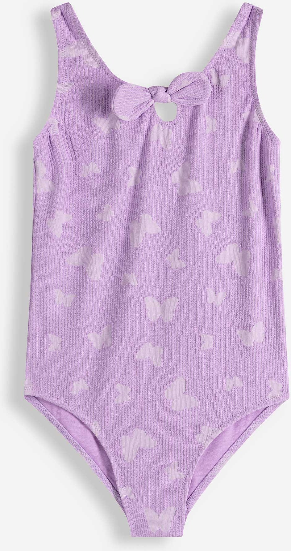 Badeanzug - Schleifenapplikation - lila