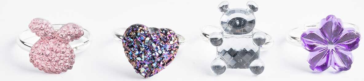 Ring - 4er-Pack - silberfarben