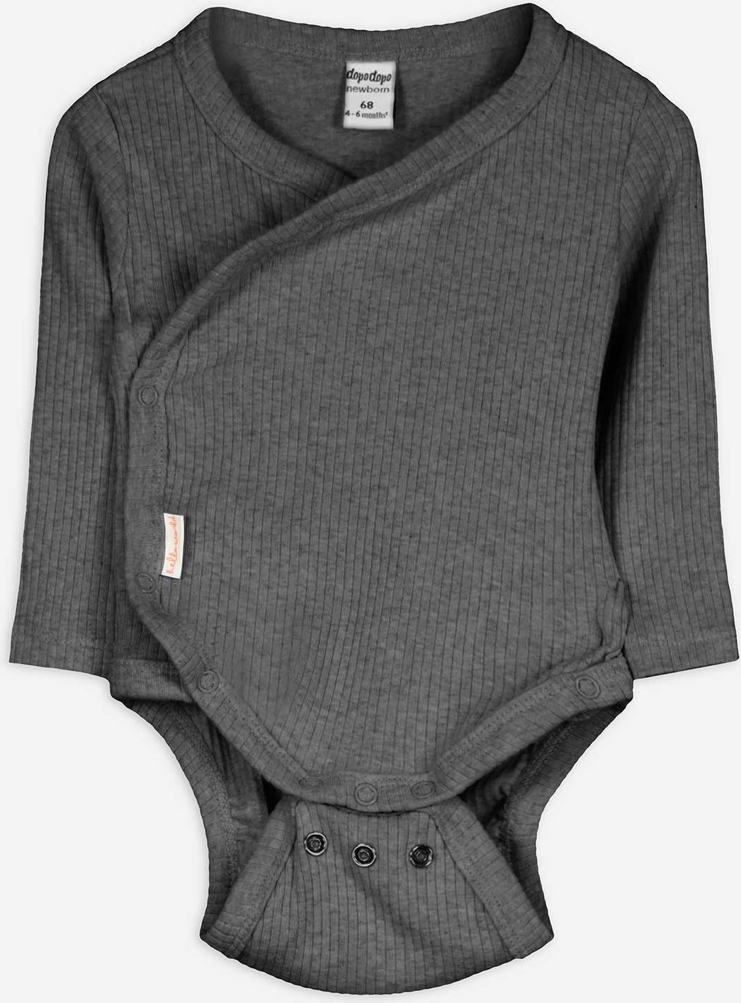 Langarmbody - Baumwoll-Mix - dunkelgrau